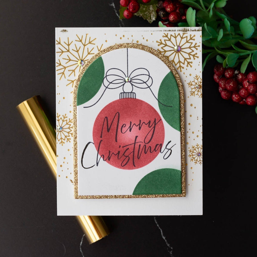 How to Make a Foiled Ornament Christmas Card