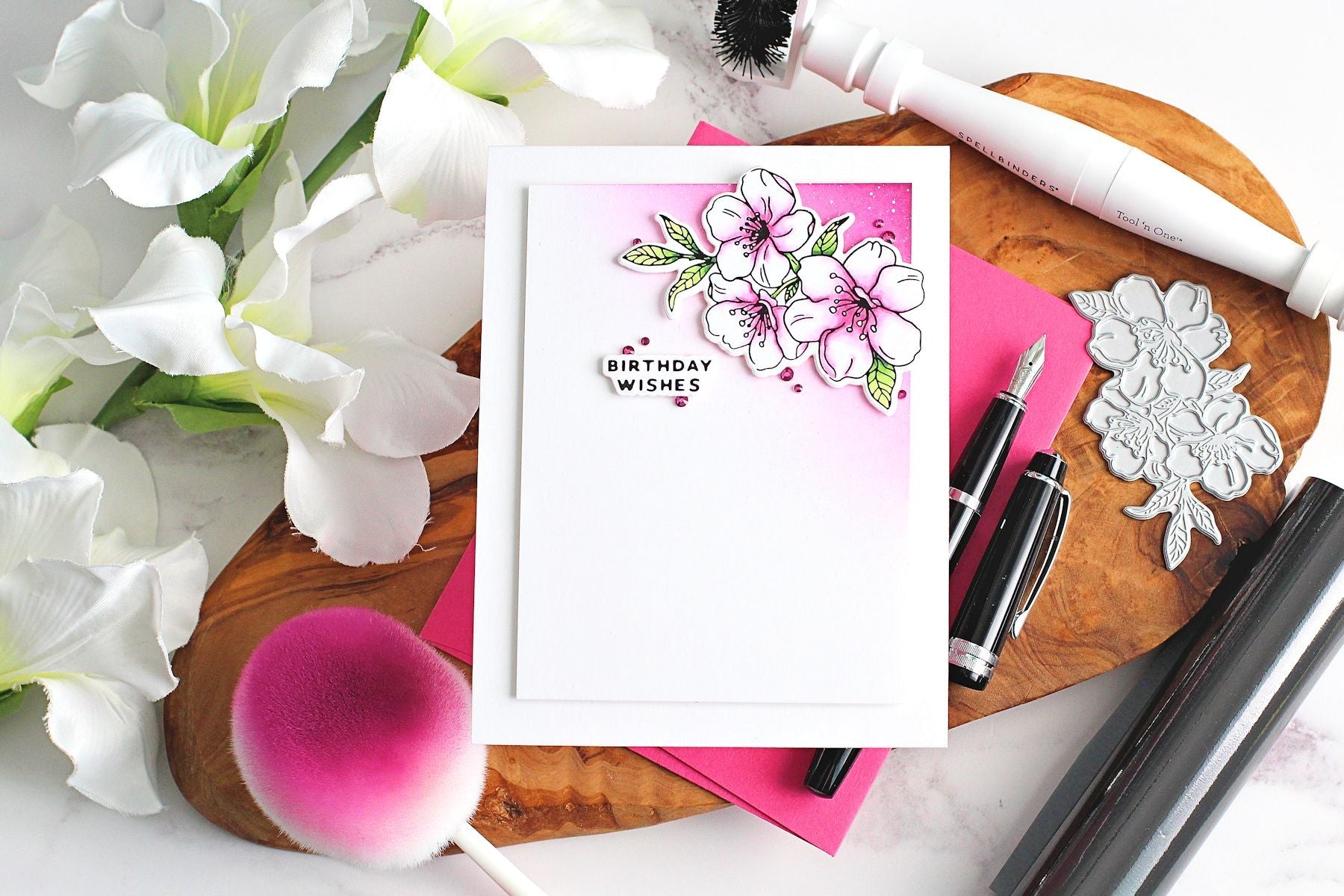 How To Hot Foil & Color Cherry Blossoms