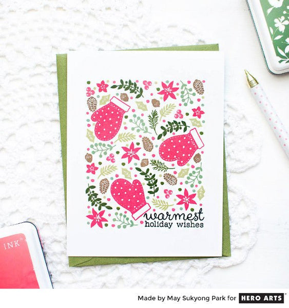 One-Layer Christmas Cards with Stamped Backgrounds