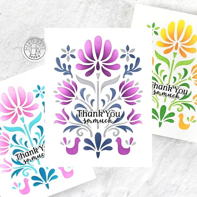 One Stencil Set, Three Color Combos