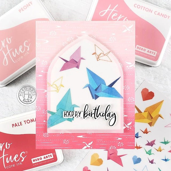 Origami Crane Hero Transfers on Vellum