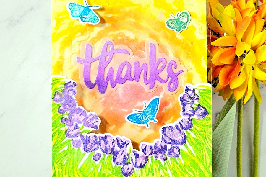 Floating Acetate Tri-Fold Card