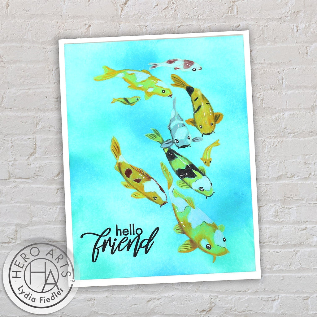 Reactive Inks + Colored Pencil With Koi Bunch
