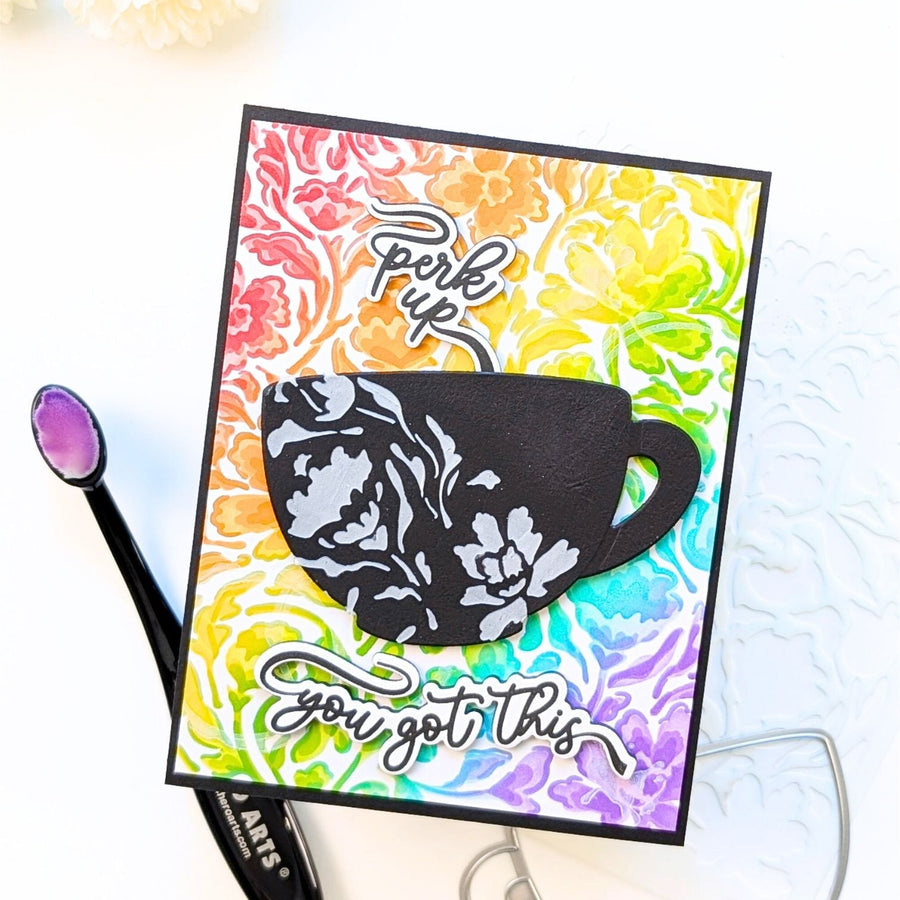 Perk Up Your Creativity with a Layered Rainbow Stencil Card