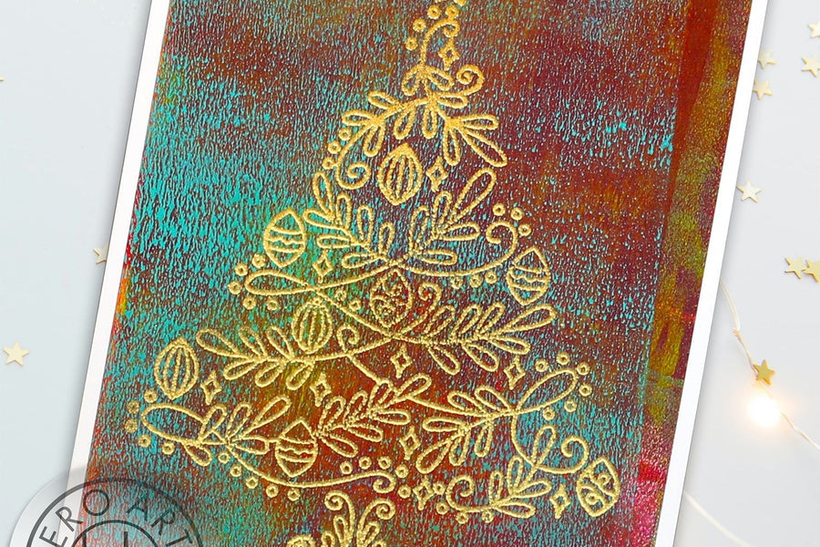Simple Mixed Media Christmas Card - Hero Arts