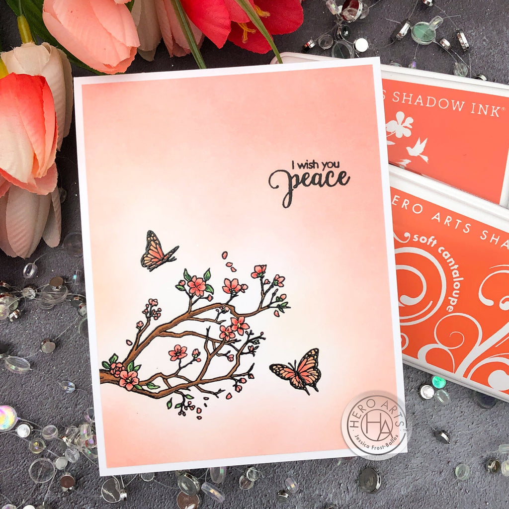 Soft Ink Blended Branches Card