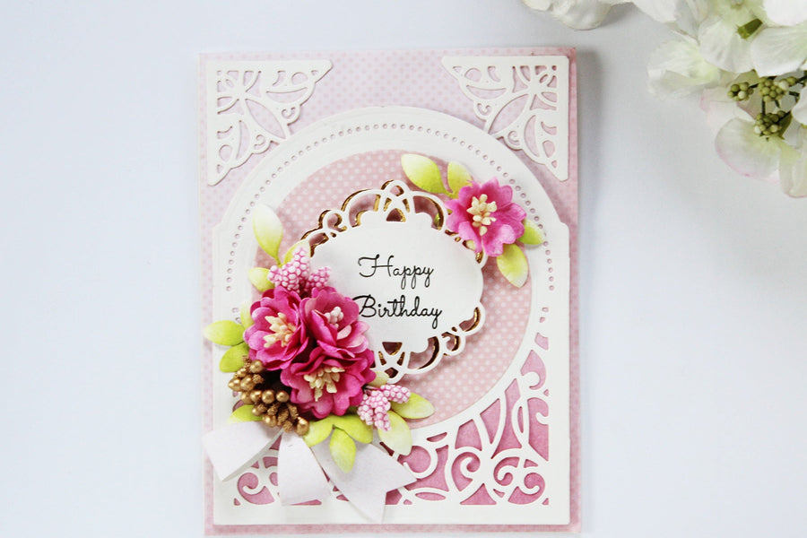 Elegant 3D Vignettes Inspiration | Happy Birthday Card with Hussena