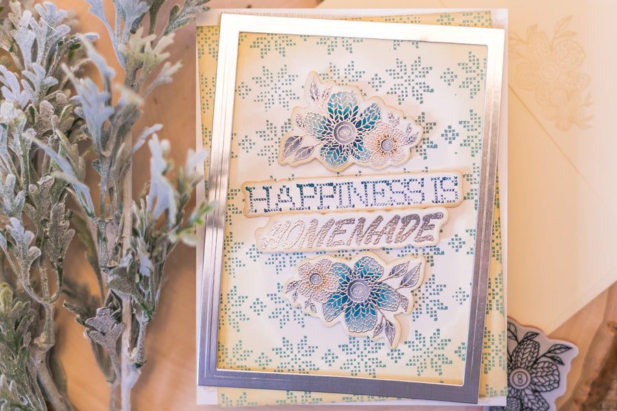 Handmade Collection Inspiration | Faux Stitched Antique Card by Jenny Colacicco