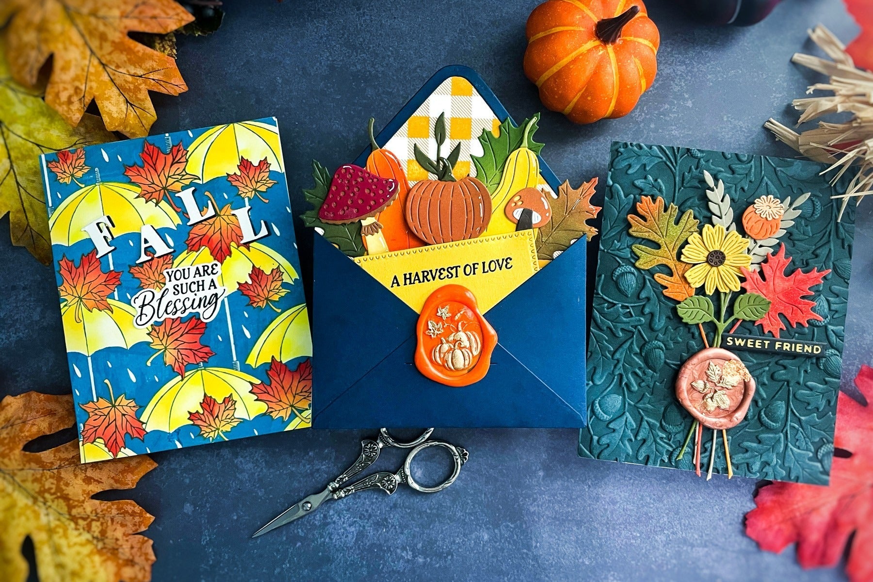 Colorful Leaves Cards – Spellbinders