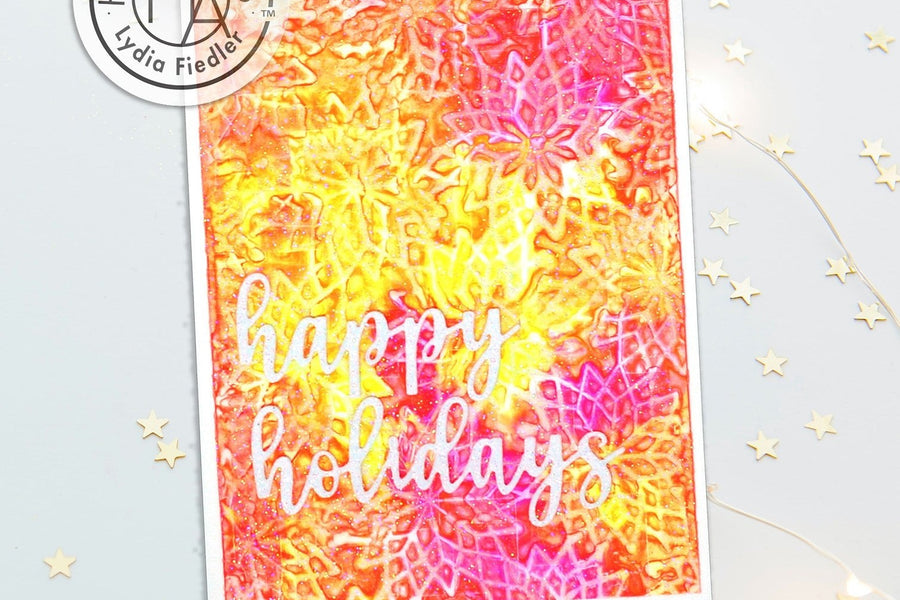 Transparent Texture with Stencils & Glitter Paste