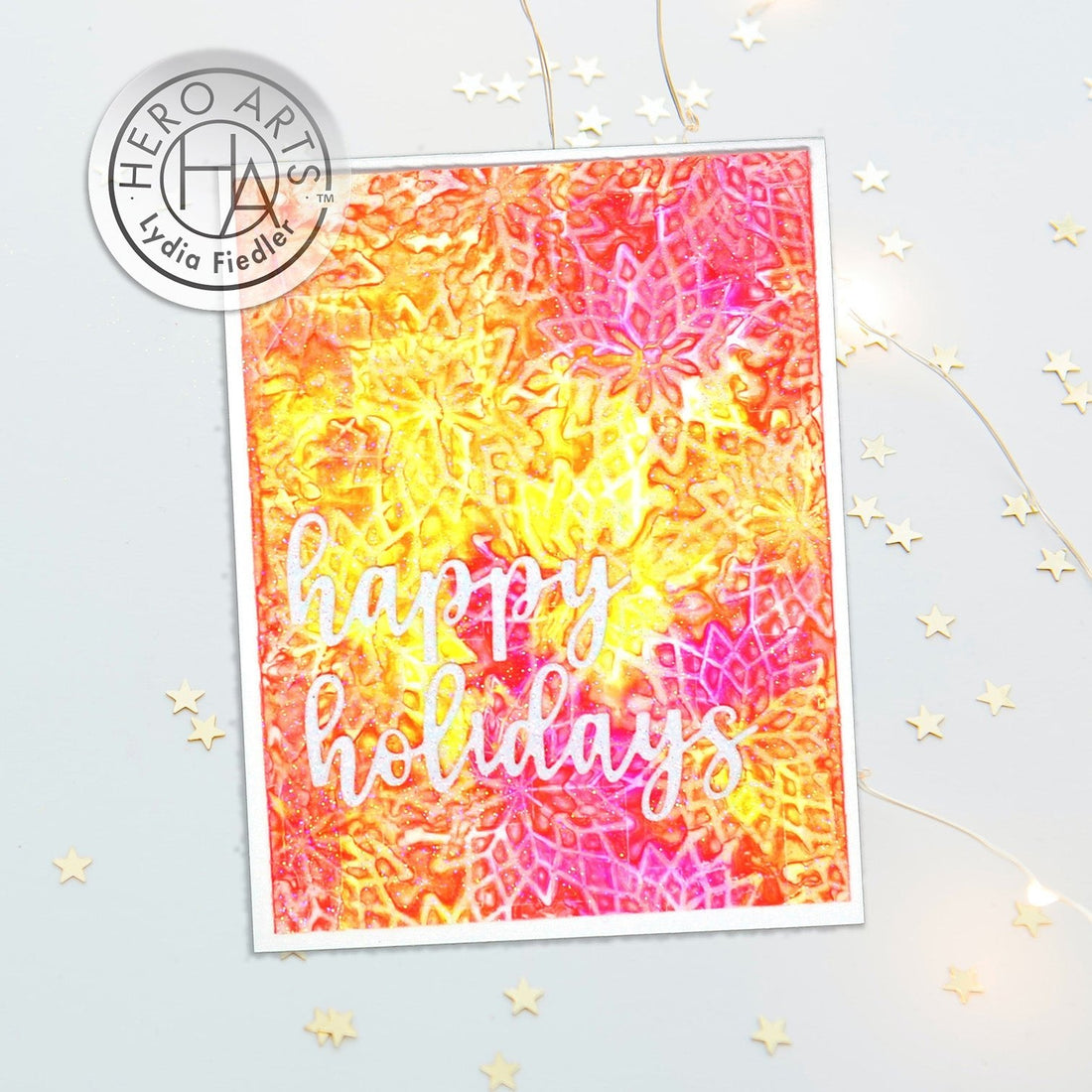 Transparent Texture with Stencils & Glitter Paste