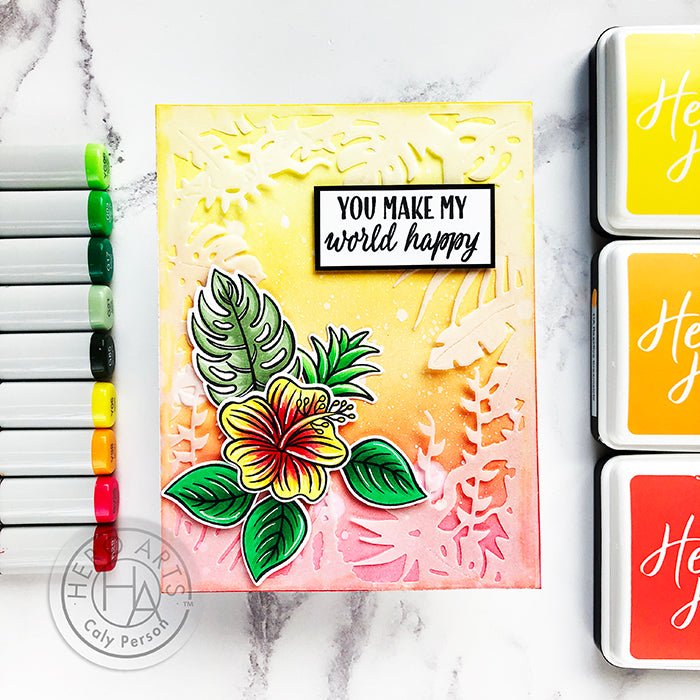 Tropical Flowers with Jungle Frame Border