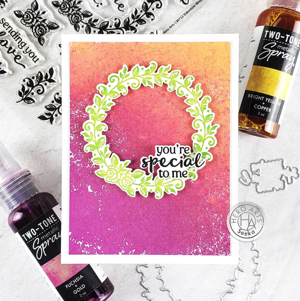 Valentine Wreath on Shimmery Background