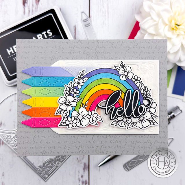 Video: Colorful Crayon Box Card with Sky Ombré Hero Transfers