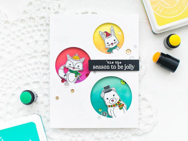 Video: Fun Holiday Card using Ombré Inking & Partial Coloring