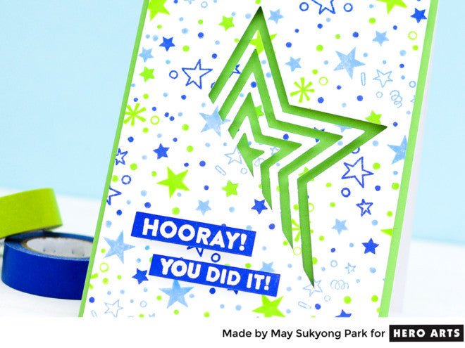 Video: Graduation Card with Paper Layering Star (+ Stamping Background Tips)