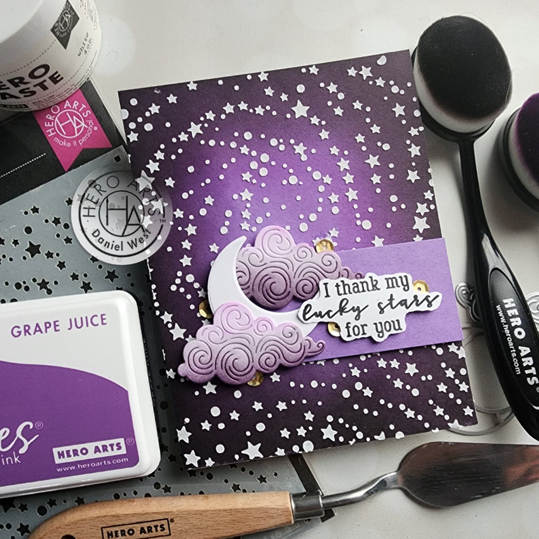 Video: Star Cluster Stencil Thank You Card