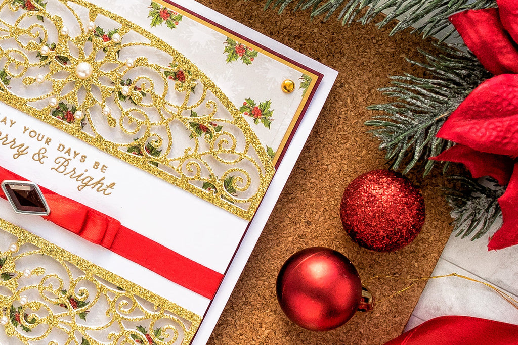 Cardmaking Inspiration | Elegant Christmas Card as seen in Die Cutting Essentials Magazine Issue #45