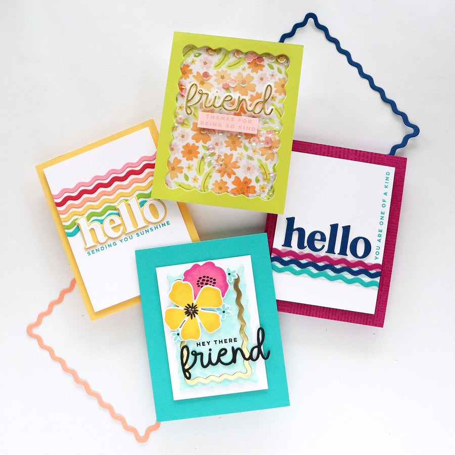 4 Ways to Use the Squiggly Rectangle Frames Die Set