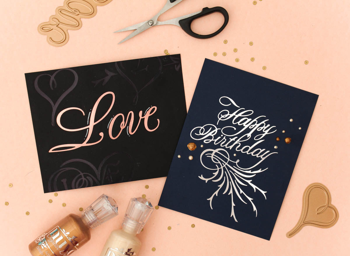 Paul Antonio Glimmer Plates Inspiration | One Layer Cards with Zinia
