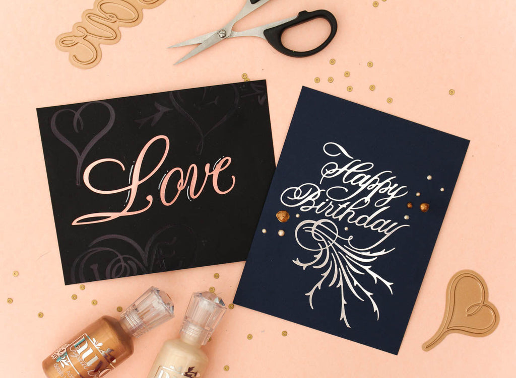 Paul Antonio Glimmer Plates Inspiration | One Layer Cards with Zinia