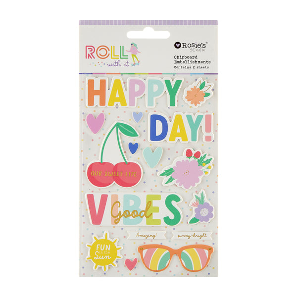 Roll with It Chipboard Stickers