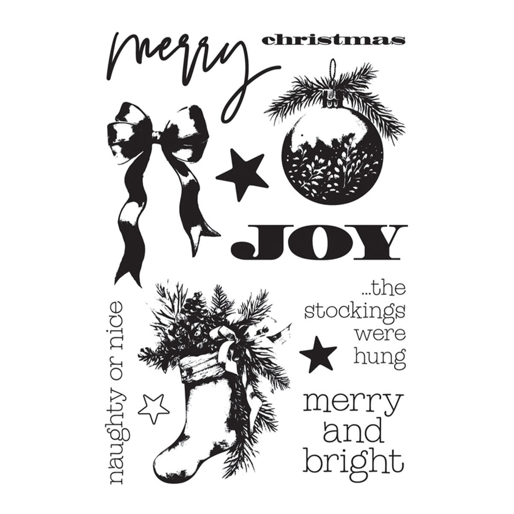 Simple Stories Simple Vintage Old-Fashioned Christmas Clear Stamp Set by Simple Stories