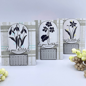 2025 DIY Calendar Press Plates and DIY Easel BetterPress Dies Bundle from the Florals Through the Year Collection