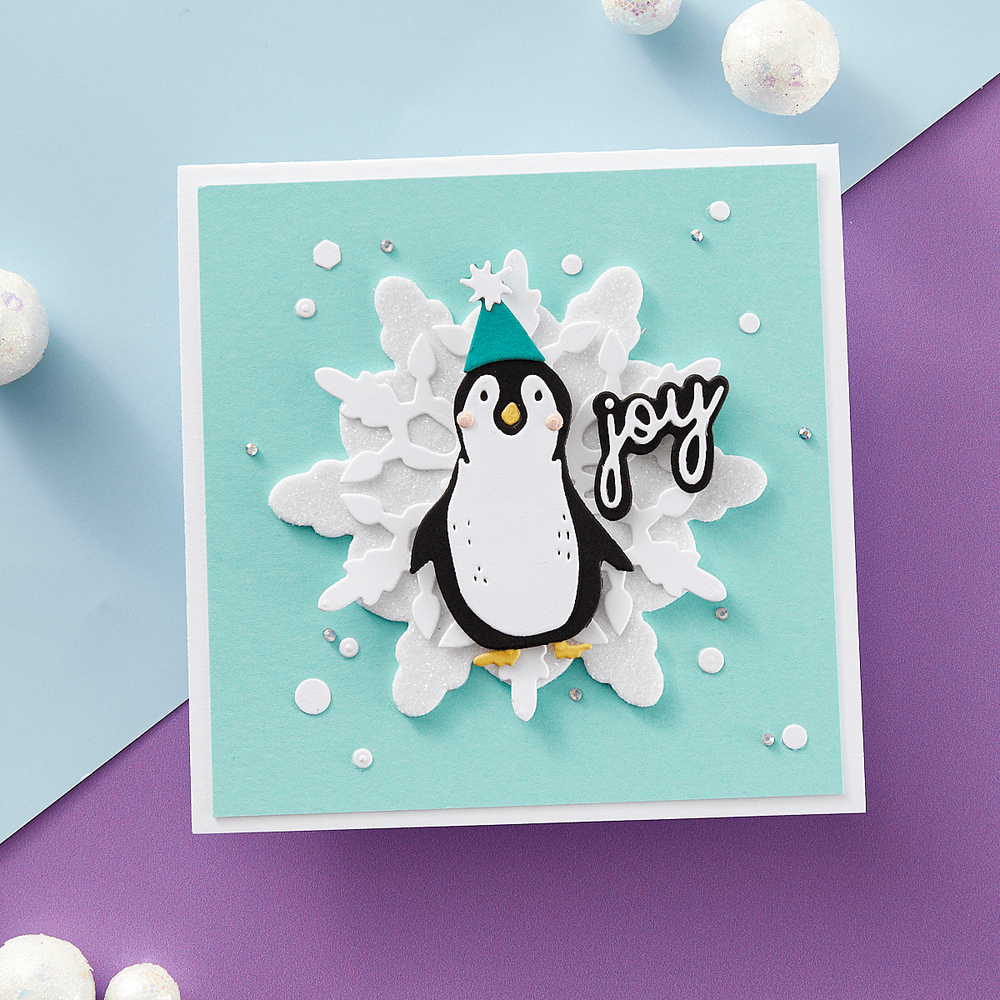 Playful Penguins Etched Dies by Simon Hurley