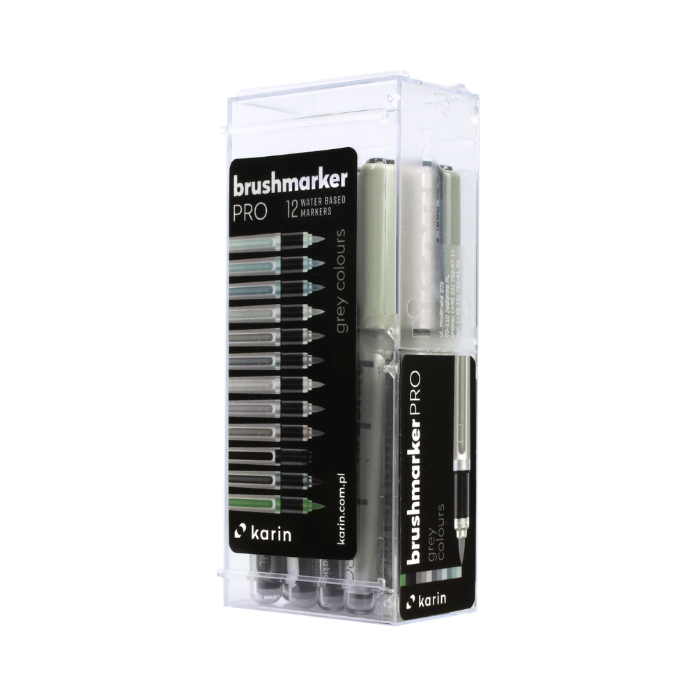 Karin Brushmarker PRO 12pc Grey Set