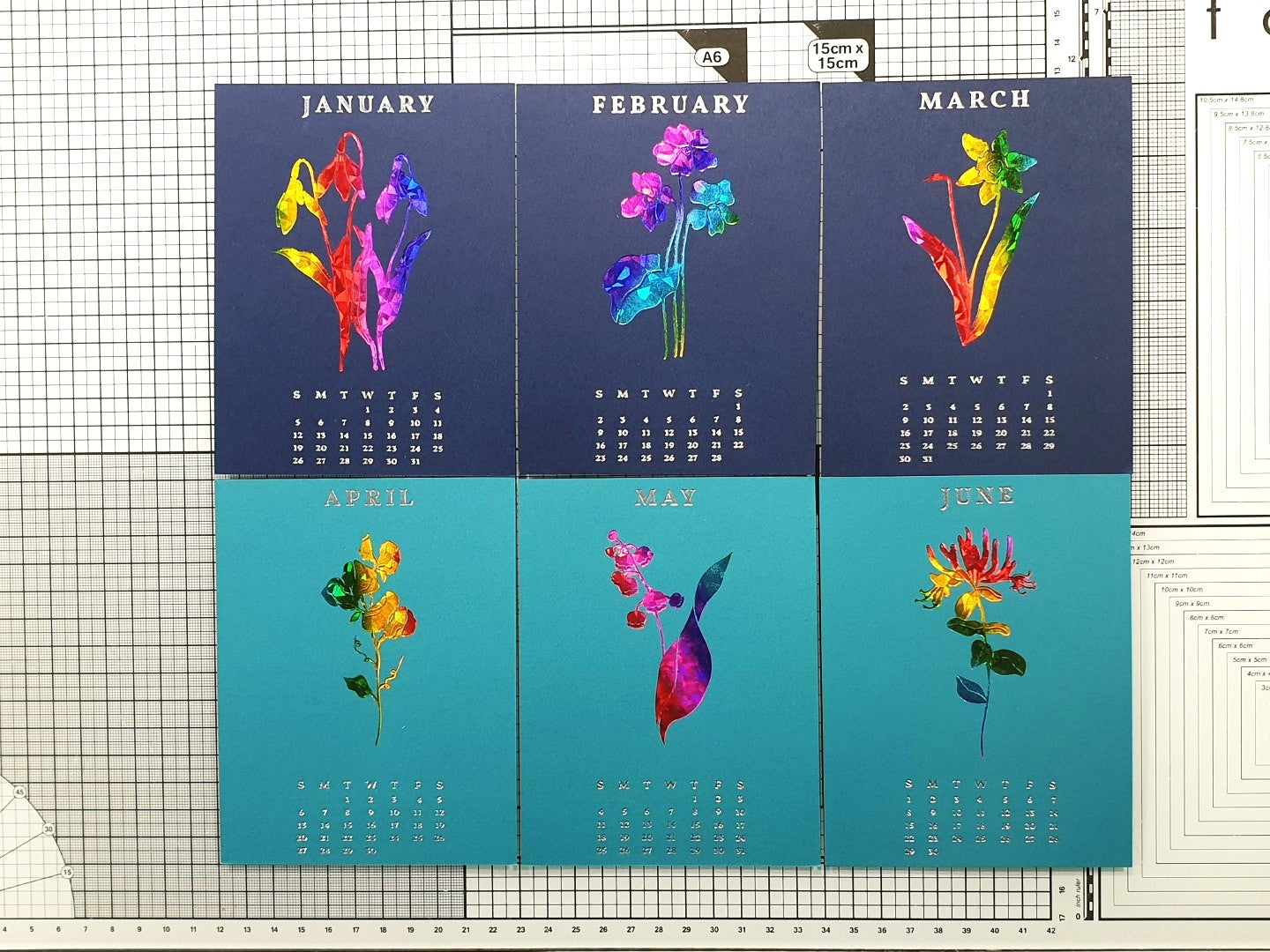 2025 DIY Calendar Press Plates from the Florals Through the Year Collection