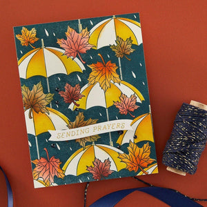 Autumn Rain Press Plate from the Falling Leaves Collection