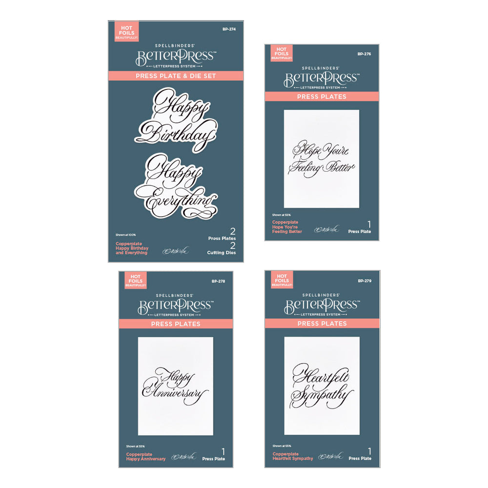 BetterPress Copperplate Happy Everything Sentiments Bundle