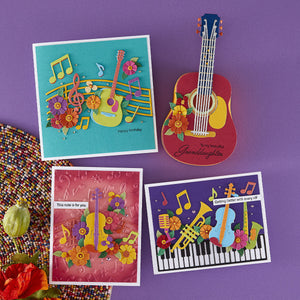 Mini Guitar Etched Dies by Bibi Cameron