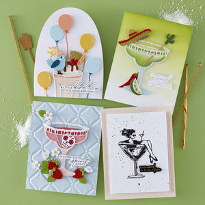 Fountain Wishes Sentiments BetterPress Plate & Die Set