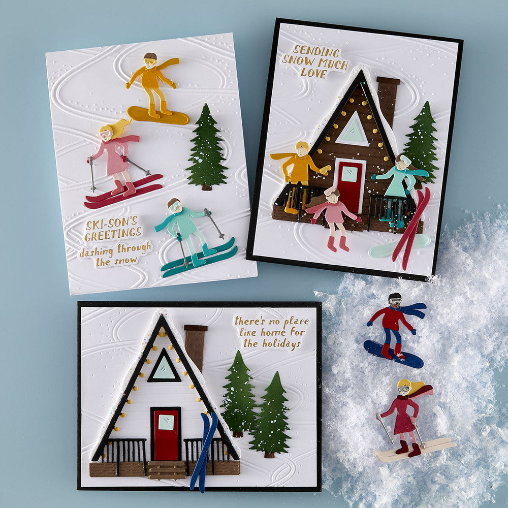 Ski Lodge Etched Dies by Simon Hurley