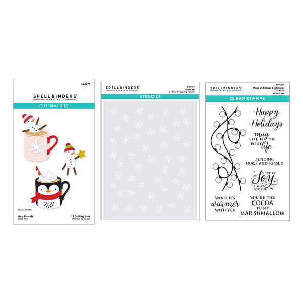 Merry Mugs and Kisses Die, Stamp & Stencil Bundle