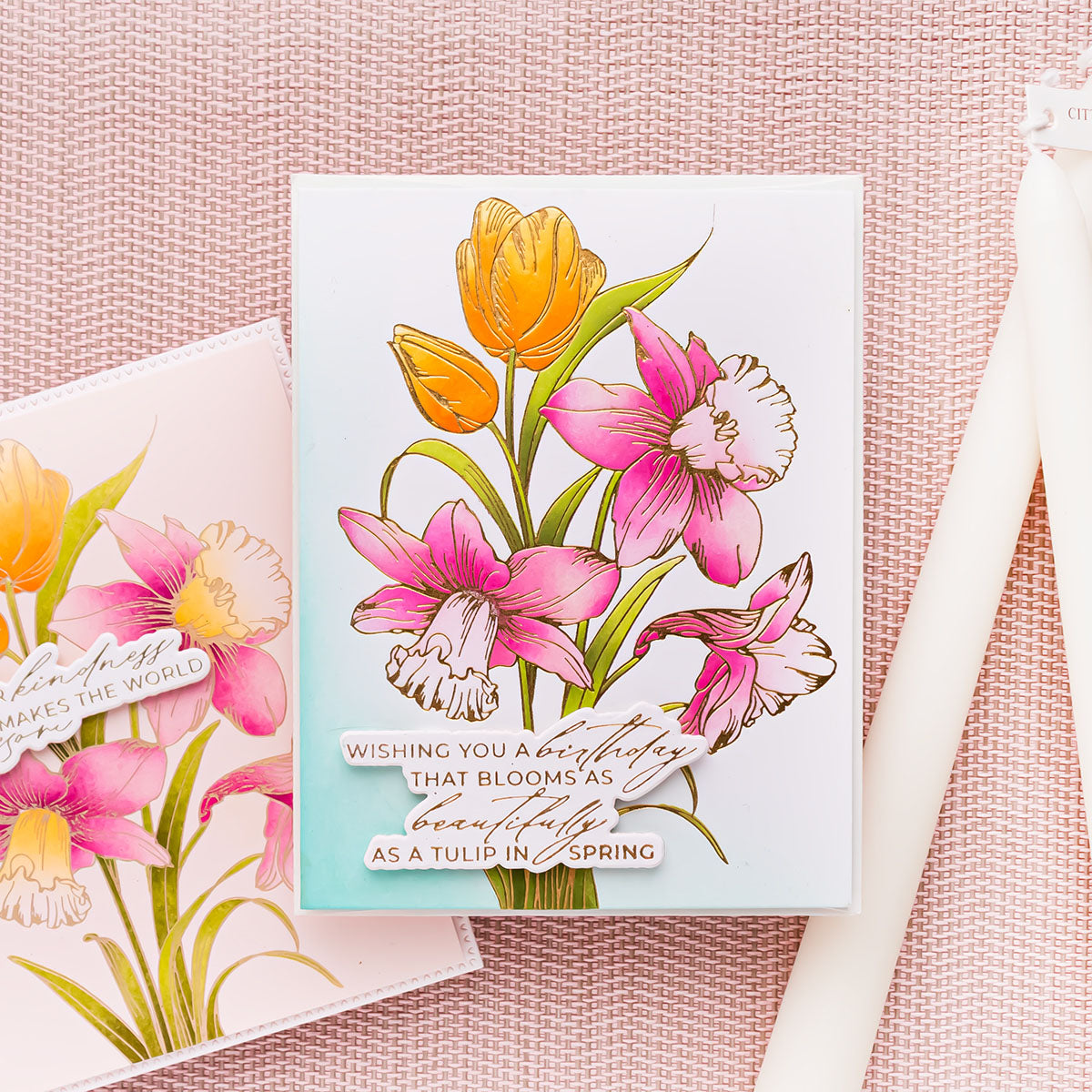 Tulips and Daffodils Press + Foil Plate and Stencil Bundle by Yana