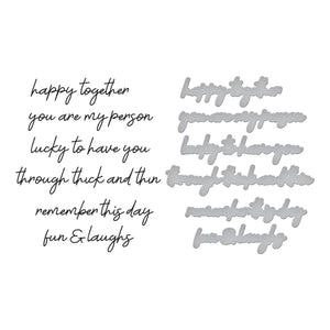 Family Sentiments Press Plate & Die Set from the Storytelling by Spellbinders Scrapbooking Collection dies