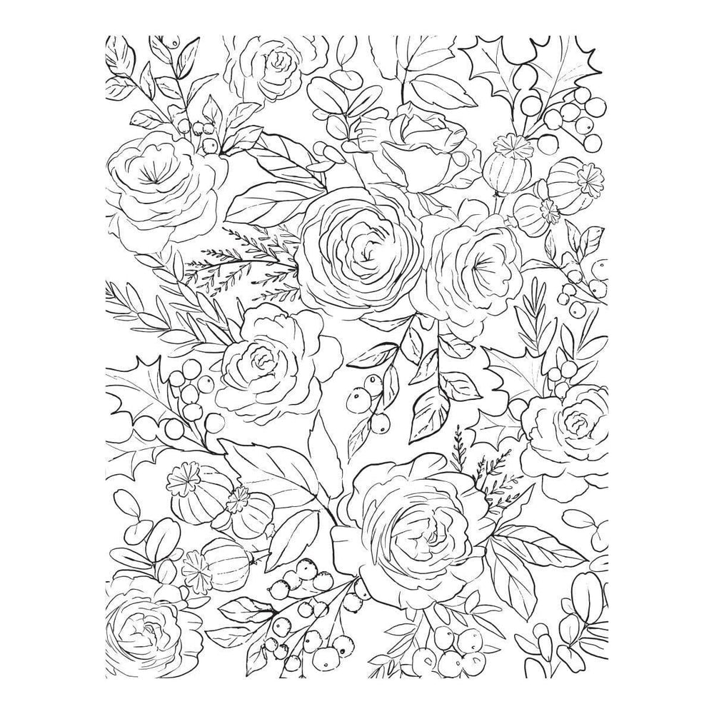 Winter Rose Background Press Plate from the Handmade Holidays Collection
