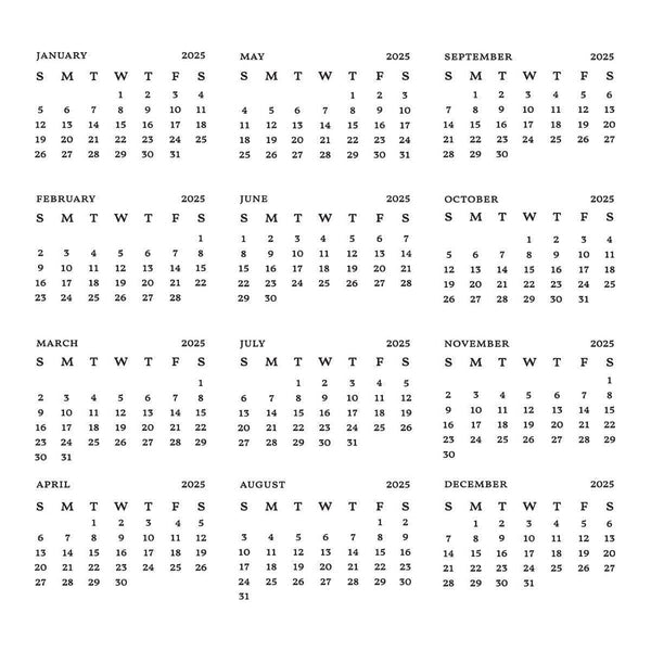 2025 DIY Calendar Press Plates from the Florals Through the Year Collection