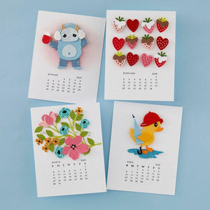 2025 DIY Calendar Press Plates and DIY Easel BetterPress Dies Bundle from the Florals Through the Year Collection