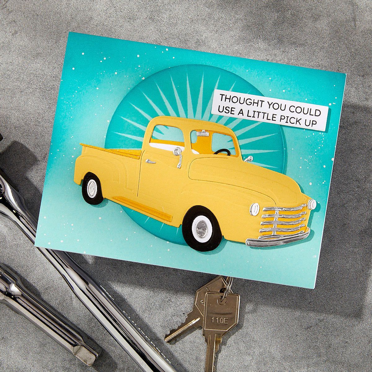 Cruisin' By Sentiments Clear Stamp & Die Set from the Classic Road