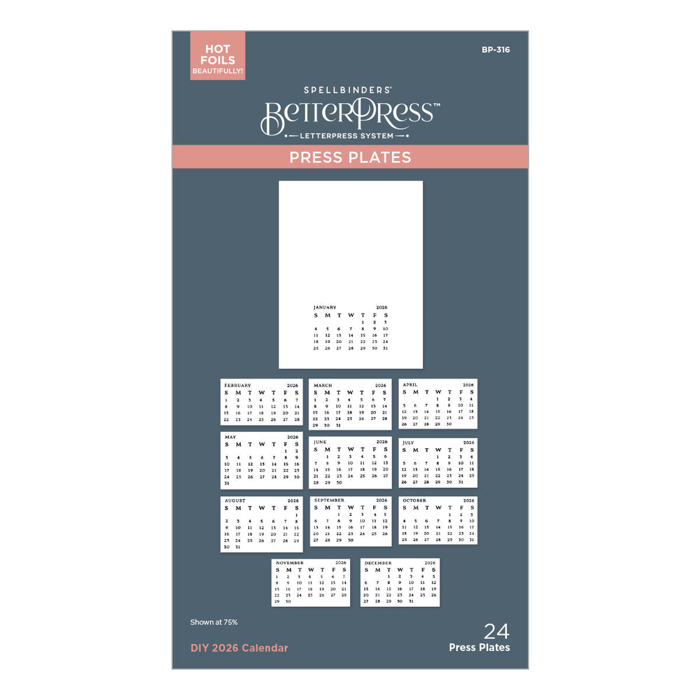 DIY 2026 Calendar BetterPress Plate