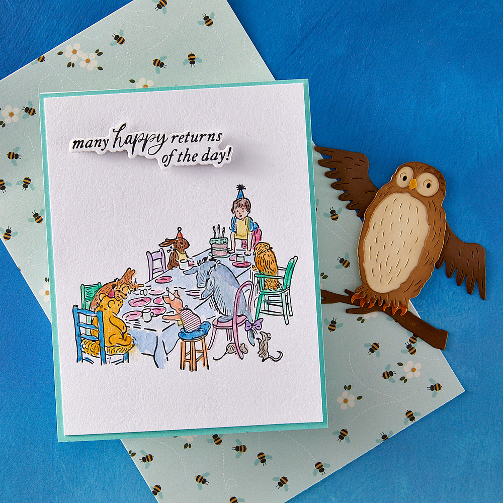 A Very Happy Birthday Sentiments Press Plate & Die Set