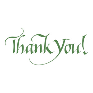 Upright Italic Thank You! Press + Foil Plate by Paul Antonio