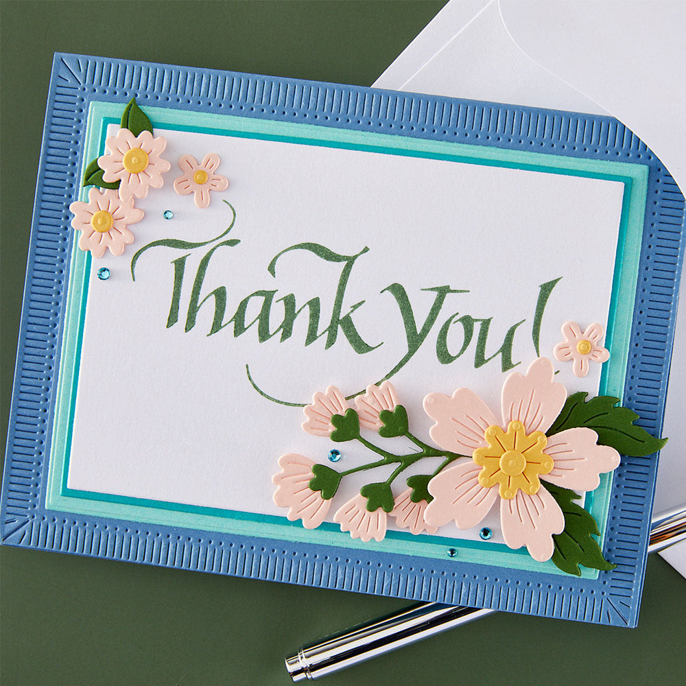 Upright Italic Thank You! Press + Foil Plate by Paul Antonio