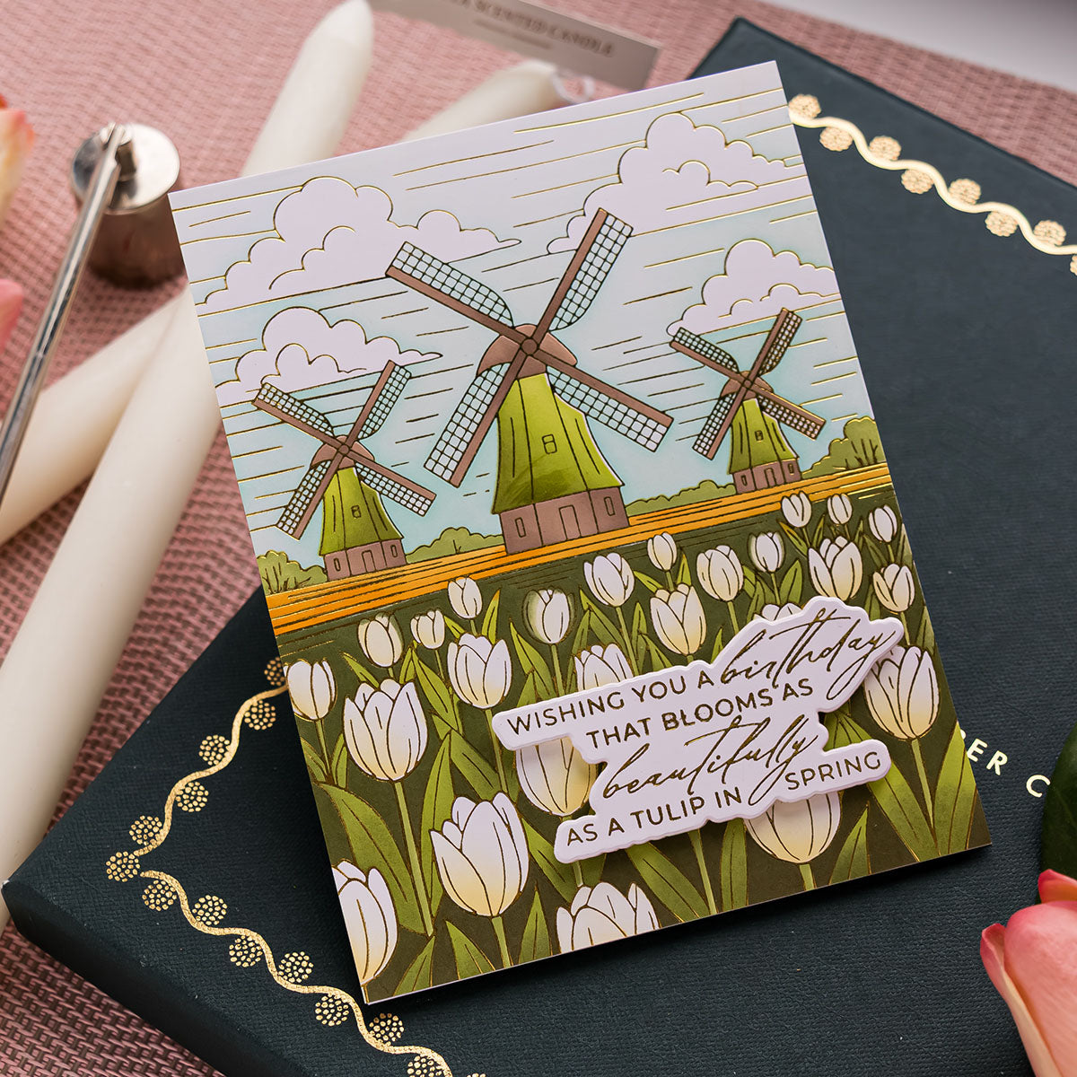 Windmills and Tulips Press + Foil Plate and Stencil Bundle by Yana