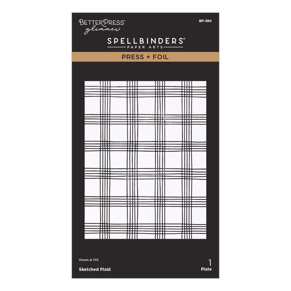 Oh What Fun Sketched Plaid Press + Foil Plate