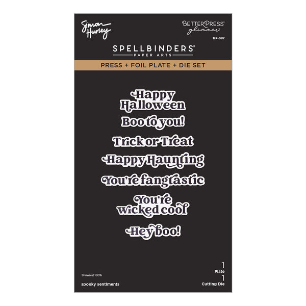 Spooky Sentiments Press + Foil Plate & Die Set by Simon Hurley